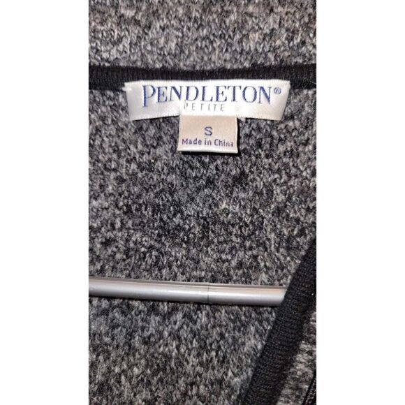 Pendleton Wool Grey Black Floral Embroidered Jacket Blazer Size S P - Picture 4 of 9